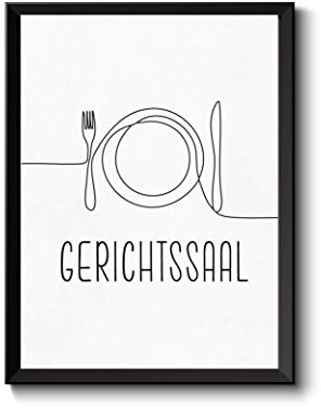 wohnstil Küchenbild Gerichtssaal, Poster mit Spruch & Humor, schwarz-weiß | Kunstdruck, zweideutiges Gerichtssaal-Motiv