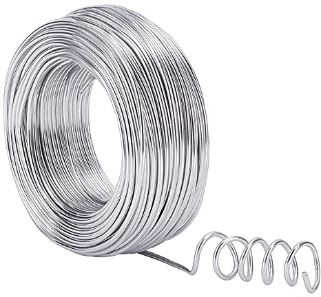 NBEADS 1 rulle silver aluminiumtråd, 35 m modellering hantverkstråd för smycken, armaturer och skulptur, 2,5 mm (10 gauge)