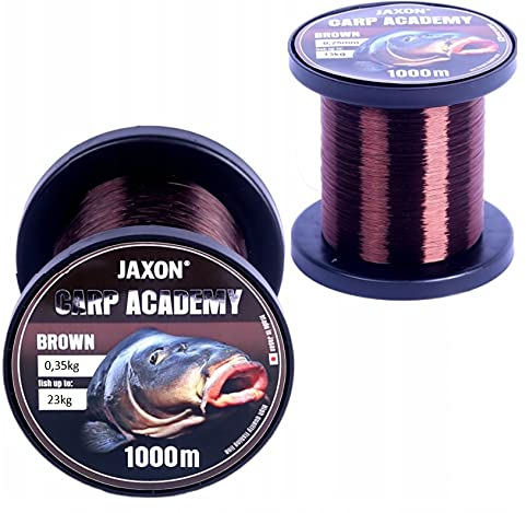 Jaxon Karpfenschnur Angelschnur CARP Academy 1000m Spule 0,25-0,35mm Feederschnur Karpfen Monofile (1000m/0,35mm/23kg), Braun