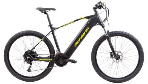 F.lli Schiano E-Jupiter, E Bike Mountainbike, 27.5 Zoll, 36V 14Ah Abnehmbarer Akku, Motor 250W 50Nm, MTB Ebike für Herren/Damen, Schwarz-Gelb