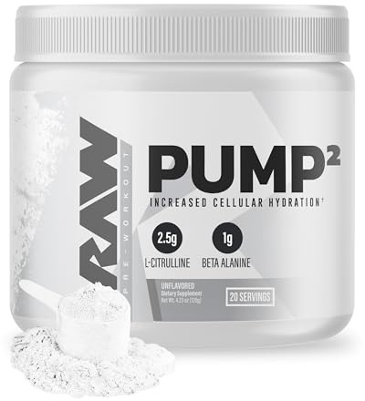RAW Pump2 Pre Workout | Glycerol Pump Pre Workout Supplement, Pair Pump Supplement for Best Results Or Any Preworkout Powder | Enhanced Hydration and Boost Energy | Unflavored (20 Servings)