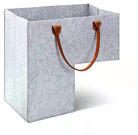 SYBJ Treppenkorb,Stufenkorb,Aufbewahrungskor,Stufenkorb Mit Griffen,L Förmiger Treppenko Teppichboden Treppen Organizer,Für Wäsche,Spielzeug,Haushaltsgegenstände,Grau