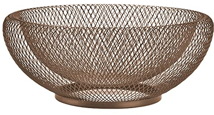 EACHPT Frutero, Malla Metálica Fruteros De Cocina, Fruteros De Cocina Modernos, Retro dorado, fruta, almacenamiento de aperitivos, soporte de fruta de hierro, para mesa de cocina (22 x13x 7cm) (oro)