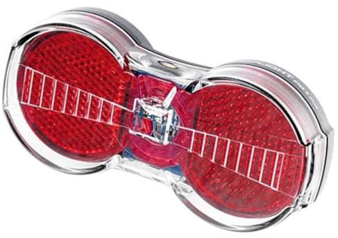 Busch & Müller Unisex – Erwachsene Toplight Flat S Plus LED-Gepäckträgerrücklicht, Rot,Transparent, Einheitsgröße