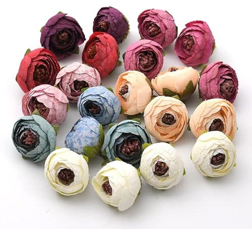 30 stücke 3-4 cm Mini Rose Knospe Künstliche Scrapbooking Seidenblumenköpfe Für Hochzeitsdekoration DIY Kranz Geschenk Handwerk Gefälschte Blume-Mix