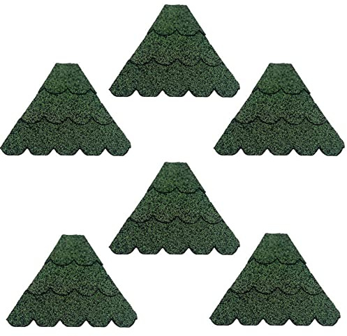 DARLUX Juego de tejas hexagonales para pajareras, hotel de insectos, caseta para perros, villa para pájaros, cola de castor, 2 tamaños diferentes en azul, negro, rojo y verde (tamaño L, verde)