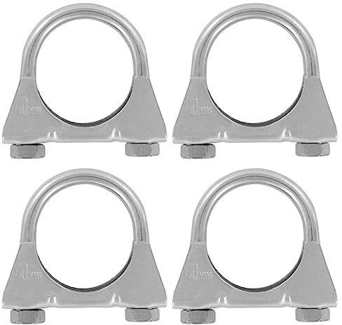 Grilindo 4er Set U Bügel Rohrschellen M8 x 40mm extrem belastbare Montageschellen aus verzinktem Stahl (4 Stk. M8 x 40 mm)