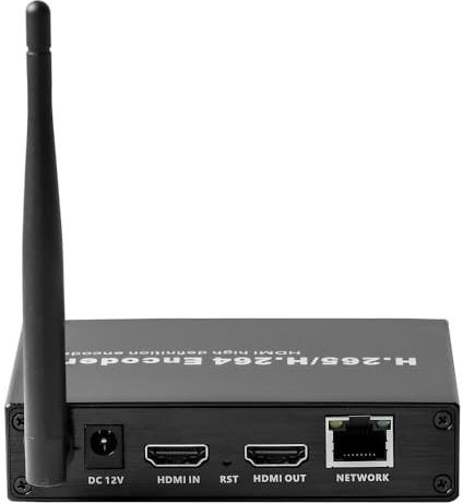 EXVIST H.265 1080P WiFi HDMI Video Encoder w/Loopout, HDMI Encoder für Live-Streaming auf YouTube, Facebook, mit SD-Kartensteckplatz Max.128G DDNS HTTP RTMP RTSP TS UDP Compatible with ONV/HK