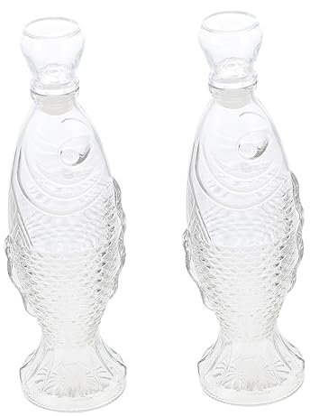 Didiseaon 2pièces Vase Forme De Poisson Verre Transparent avec Couvercle Lot de Petits Vases Décoratifs
