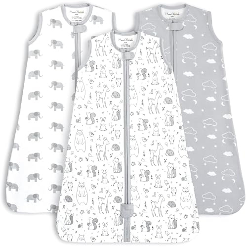 Babyschlafsack aus Bio-Baumwolle 0.5 TOG Sommer Schlafsack 3er-Pack | Atmungsaktiv, leichter Sommerschlafsack aus GOTS- und OEKO-TEX-zertifizierter Bio-Baumwolle für 18–24 Monate von Mama Cheetah