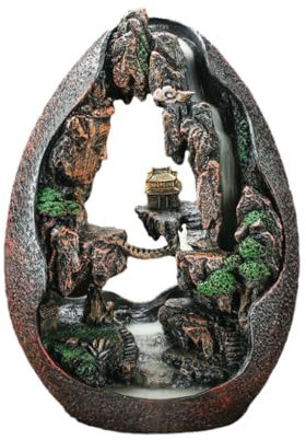 lmoikesz Porte-encens Multifonctionnel en résine, brûleur d'encens à Fontaine Robuste et Durable, brûleur d'encens à Reflux, Connexion au Bouddhisme
