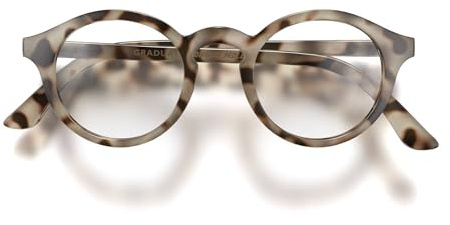 LONDON MOLE® Graduate occhiali con filtro luce blu | Eleganti occhiali rotondi panto con filtro blu | Anti affaticamento visivo per schermi | Uomo donna unisex | Cerniere a molla