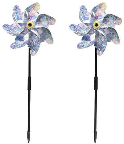 INF Windspiele/reflektierende Vogelscheuchen 2 STK, Stark reflektierend, Vogelschreck Windrad Obstgarten Windmühle Vogelabwehr, Vertreiben Vögel Reflective Vogelabwehr