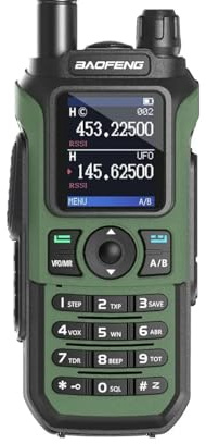 Baofeng UV-21E Walkie Talkie de Largo Alcance Impermeable con Cargador Tipo-C, 144-146/430-440 16 KM de Alcance (Verde)