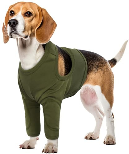 Ellenbogenbandage für Große Hunde, Bandage Hund Vorderbein Dog Recovery Sleeve Op Body Hund nach der Operation(Armeegrün, XL)