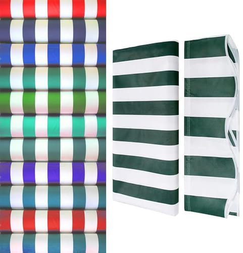 Telone di ricambio in tessuto a righe verdi, resistente tela parasole per cortili, portici e finestre, parte superiore retrattile per tenda da sole, dimensioni 485 x 300 cm