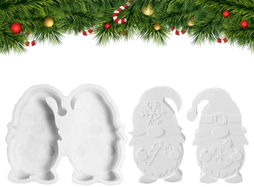 2 x Silikonform Wichtel und Weihnachtsmann zum Gießen für Weihnachten