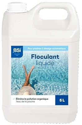 BSI - Floculant - Liquide - pour Système De Dosage Automatique - Agglomère Les Saletés De l'eau - Adapté Aux Piscines - Grande Taille - 5L