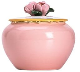 Almacenamiento de Té Tarro de té de flor de pellizco chino, tarro de aperitivos rosa for sala de estar, tarro de almacenamiento de salero de caramelo de cocina de cerámica Accesorios para Barra de Caf