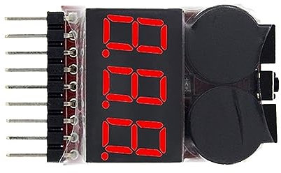 MZZYG Battery Tester Lipo Battery Voltage Tester/Low Voltage Buzzer Alarm/Battery Voltage Checker Dual Speakers For Lipo/Li-ion(A)