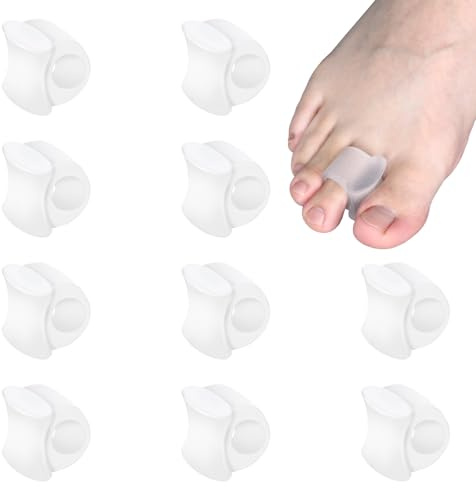 10 Stück Silikon Zehentrenner Geringe Größe, Zehenspreizer Silikon Geeignet für Teenager Hallux Valgus Korrektur, für Bunion Korrektur, überlappende Zehen Toe Spacer, Weiße