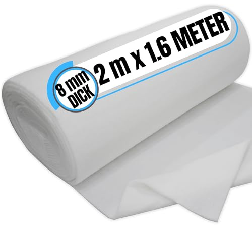 Filterrolle 3,2qm - 2m x 160cm 8mm dick Filtermatte zuschneidbar | Filtervlies waschbar - Luftfiltermatte Filter Universal Luftfilter Abluftfilter Staubsaugerfilter Wieververwendbar