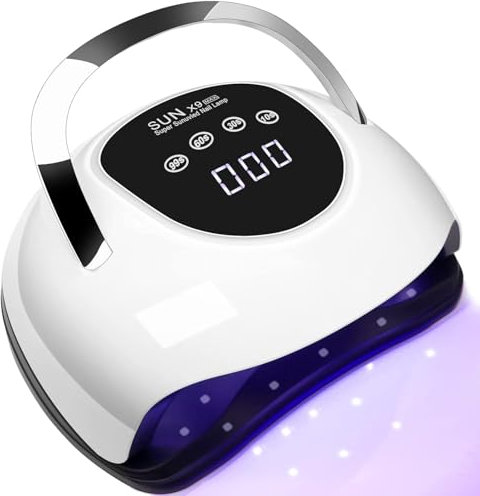 UV LED Nail Lamp, 220W Professional Nail Dryer, 4 Timer Settings, Touch Screen, White