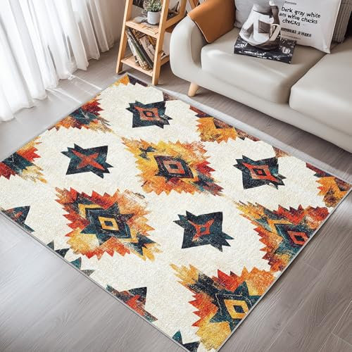 ZyxMehtic Southwest Door Mat for Bedroom Living Room, Native Americans Area Rugs for Entryway, Aztec Rug, Short Pile Indoor Carpet, Non Slip Floor Mat (Machine Washable, 50x80 cm)