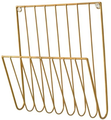 YWJLQH Wandmontierter Aktenhalter Eisen Zeitungsorganizer für Briefe Und Dokumente, Gold