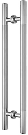 GLETSF Poignée De Porte en Bois, Diamètre 38 Mm, en Acier Inoxydable, pour Maison, Magasin, Garage, Bureau, Argent-Silver-800 * 500mm