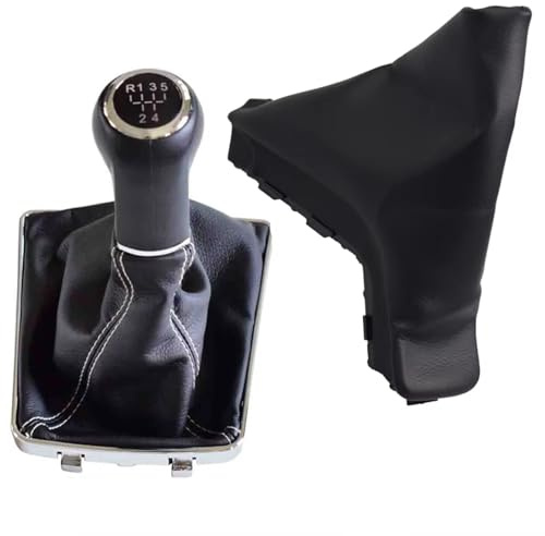 EDPOAQC Compatible Con Opel Para Astra III H 1.6 2004 2005 2006 2007 2008 2009 2010 Piezas De Coche 5 6 Velocidades Pomo De Palanca De Cambios Con Funda(R-5-White)