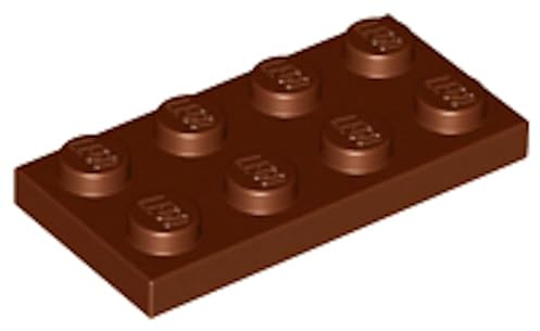 LEGO Construction Plate 2x4, Part 3020 (Reddish Brown, 10, Bricks)