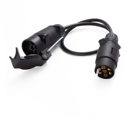 Feuunly 0,6M Rallonge Remorque 7 Broches, Norme ISO 1724, Prise Remorque 7 Broches Male a Femelle, Câble Cuivre Pur, pour Véhicules Européens Remorque Yacht 12V/24V