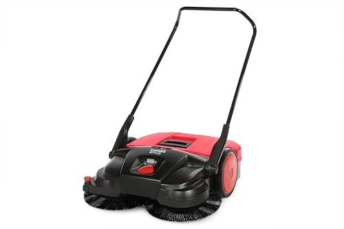 haaga Akku Handkehrmaschine 677 Plus (rot/schwarz, für mittlere bis große Flächen 2.000 m², 40 Liter Behälter, 3200 m²/h Kehrleistung, zweistufiges Kehrsystem, inkl. Akku & Ladegerät) 110677