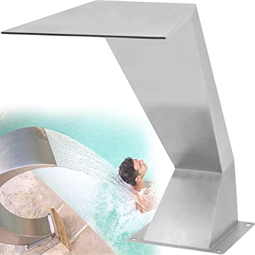 Teichbrunnen Spillway Wasserspiel für Outdoor Garten Dekoration, Edelstahl Gebogene Pool Sprinkler, Perfekt für Landschaftsspielplätze