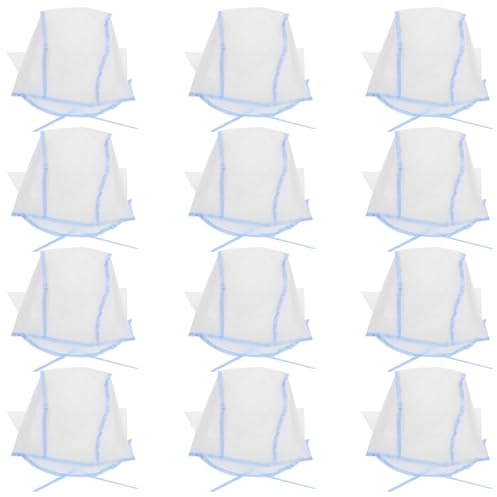 Cuffia per Mèches Usa e Getta Mantellina, 12 Pezzi Blu | Plastica Leggera Fori Piccoli e Visiera Protettiva, Copricollo Incluso, per Salone e Barberia Professionale