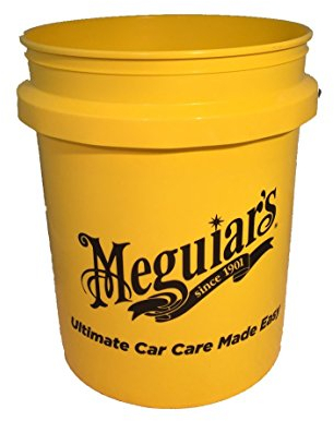 Meguiar's Large Yellow Car Wash Bucket, 22 Litre, Grit Guard Compatible, Ideal for Ultimate Car Care - RG203