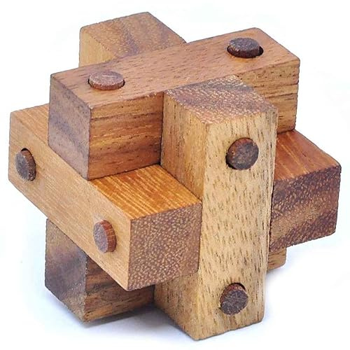 Logica Spiele Art. Genagelt Würfel - Denkspiel - 3D Knobelspiel - Geduldspiel Aus Holz -Schwierigkeit 3/6 Schwierig - Leonardo da Vinci Kollektion