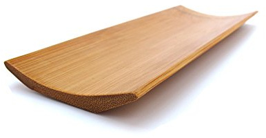 Lot de 10 plateaux de service rectangulaires réutilisables en bambou carbonisé Marron 17,8 x 7,1 cm