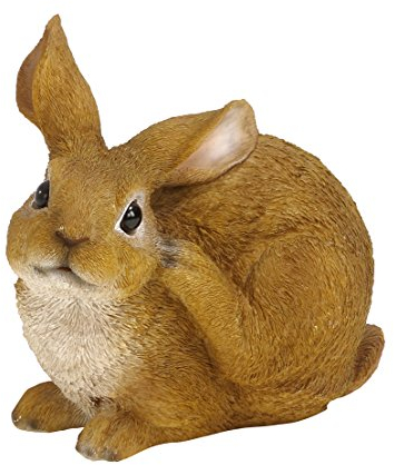 Dehner Dekofigur Hase sitzend, ca. 22 x 15 x 20 cm, Polyresin, braun/weiß