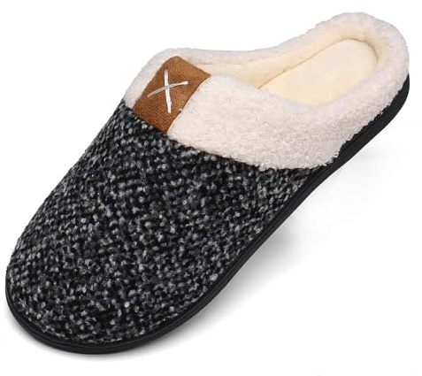 Mishansha Pantofole Invernali Donna Uomo Calde Morbide Antiscivolo Peluche Ciabatte da Casa,Bianco,46/47 EU