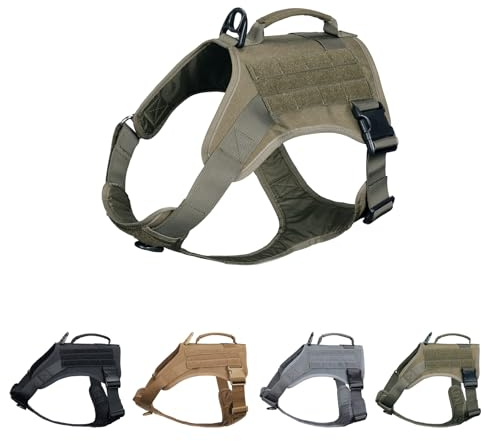 EXCELLENT ELITE SPANKER Militärisches verstellbares Trainingsgeschirr für Hunde mit Griff, No-Pull-Weste für kleine, mittelgroße und große Hunde(RGN-S)