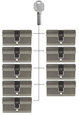 9x Profilzylinder 60 mm 30/30 gleichschließend inkl. 45 Schlüssel