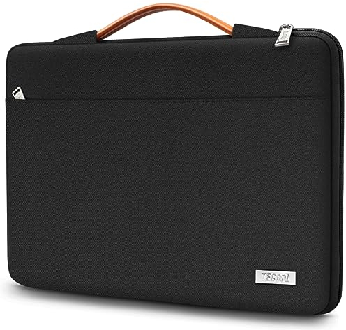 TECOOL 15 15,6 Zoll Laptoptasche Hülle Tasche für 15-15.6 Zoll Lenovo Thinkpad Ideapad HP Acer Asus Dell Samsung Chromebook, Schutzhülle Wasserdicht Notebooktasche Laptop Tasche Sleeve 15, Schwarz