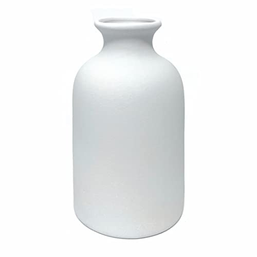 Petit vase blanc en céramique, style minimaliste pour table moderne, décoration d'intérieur, convient pour cheminée, chambre à coucher, cuisine, salon, centre de table, bureau, cadeau (blanc, taille