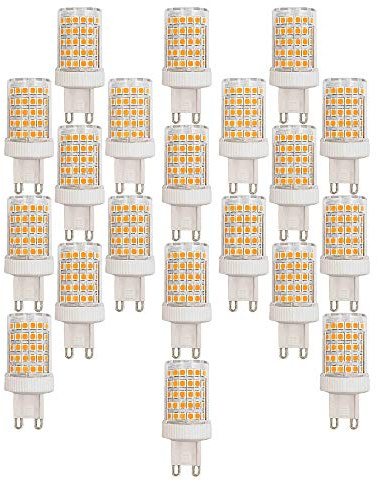 20 Packungen G9 LED-Glühbirne, 10 W (Ersatz der G9 100 W Halogenlampe) Keramiksockel Nicht Dimmbar 3000K Warmweiß 1000LM Haushaltsbeleuchtung mit 360 ° Abstrahlwinkel