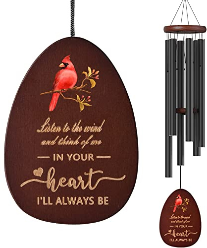 Cardinal Wind Chimes in Memory of Loved One,Sympathy Wind Chimes Memorial Wind Chime for Loss of a Loved One Mother Father,Cardinal Gifts & Sympathy Gift for Bereavement,Condolence,Funeral