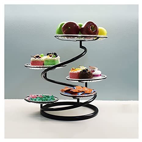 Kuchenständer ServierStänder Kreative Kuchenständer Gebäck Stand Multi-Layer Cupcake-Display-Stand-Hochzeit-Dessert-Tischnachmittags-Tee-Servierfach-Kuchen-Tablett Tortenständer ( Color : Schwarz )