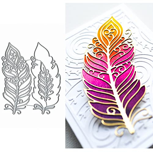 Metall-Stanzformen mit Federn, für Weihnachten, Party, Spitze, Blume, Stanzschablonen für Bastelarbeiten, Einladungskarten, Scrapbooking, Alben, dekorative Prägepapier-Stanzformen, Kartenherstellung,