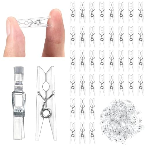 Fuyamp 100 Pcs Clear Mini Pegs,2.5cm Small Crafting Pegs Plastics Mini Clear Pegs,Clips Pegs Clothes Pegs Tiny Photo Clips for Hanging photos,DIY Art and Craft Projects | Mini Clear Pegs,Clips Pegs Clothes Pegs Tiny Photo Clips for Hanging photos,DIY Art and Craft Projects